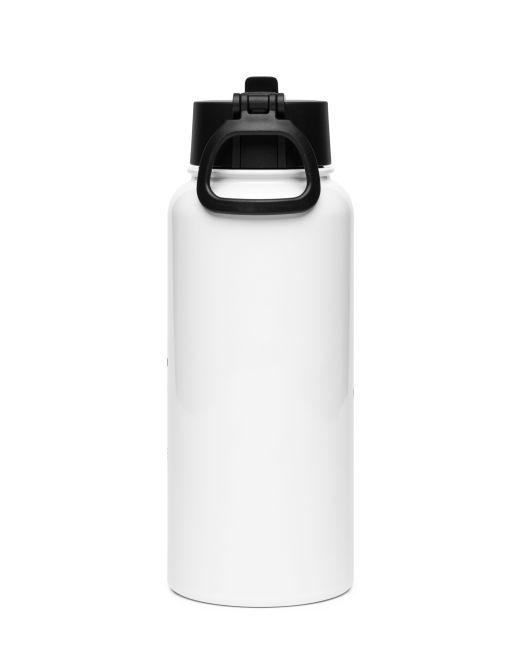Stainless steel water bottle with a straw lid