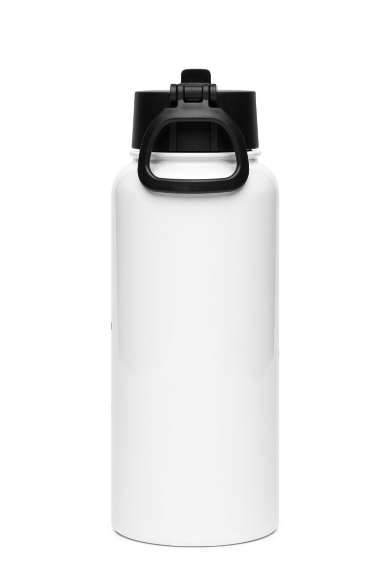 Stainless steel water bottle with a straw lid
