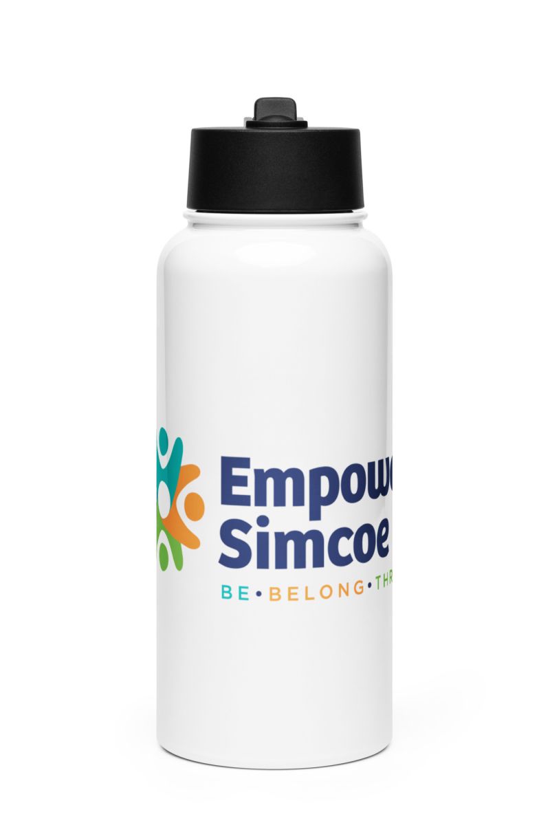 Stainless steel water bottle with a straw lid